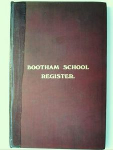 Front cover of 1914 Bootham School Register.