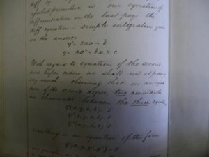 Photograph of Fielden Thorpe workbook of 1855.