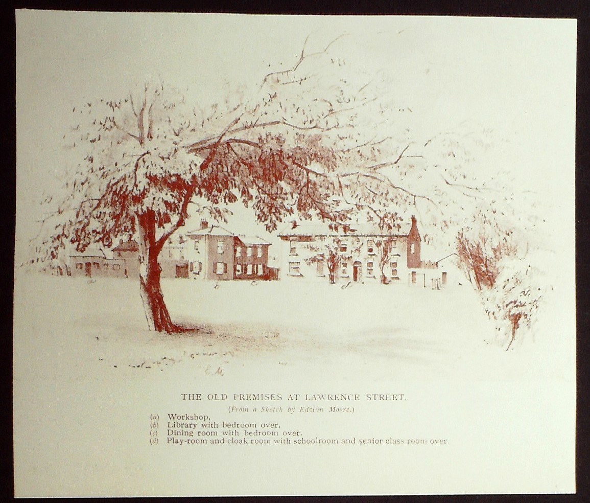 Sketch of Lawrence Street site (by Edwin Moore).